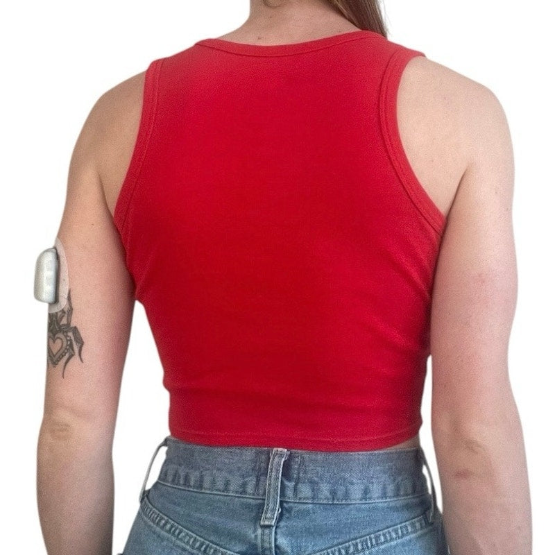 Homegirl Society Red Live to Ride Motorcycles Cropped Graphic Top