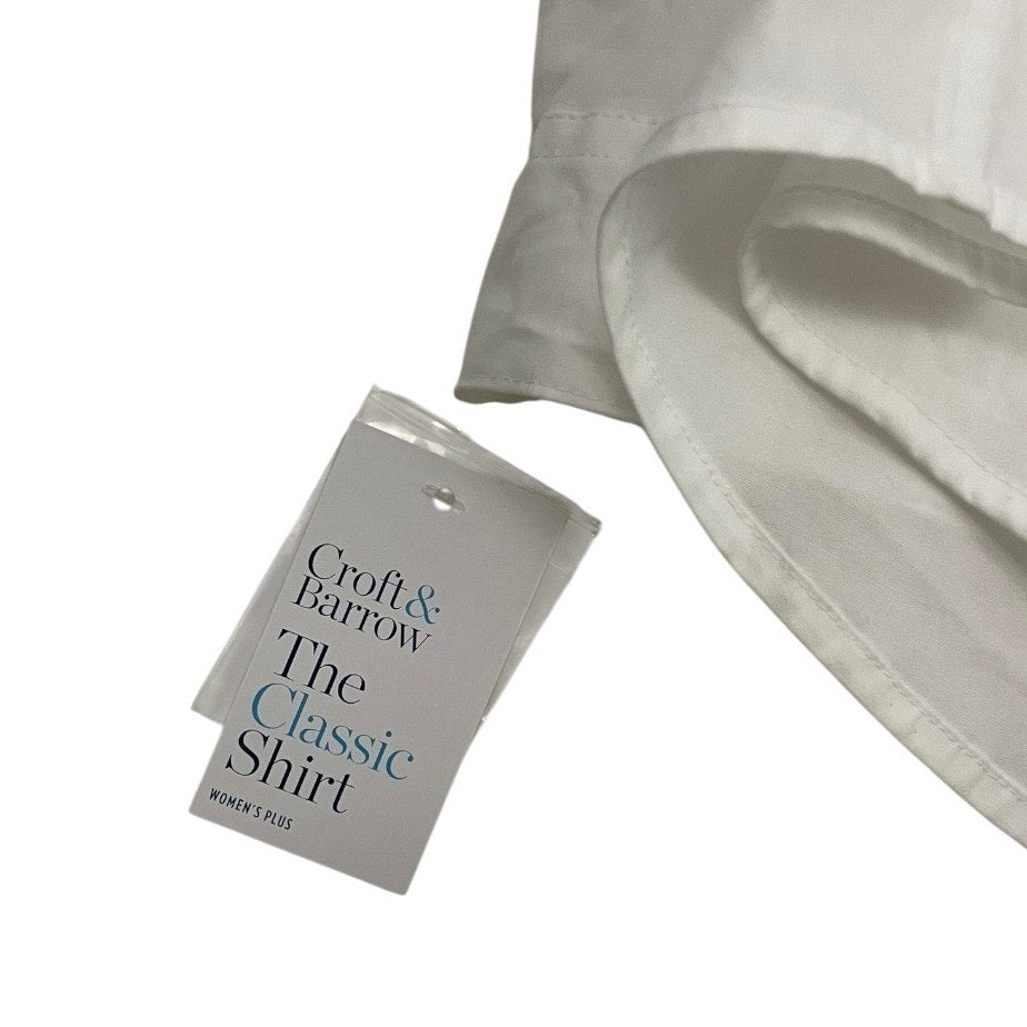 NWT Croft & Barrow White Long Sleeve Button Down The Classic Shirt