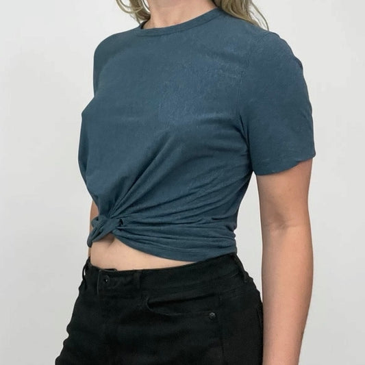 Lululemon Athletica Blue Twisted Knot Front Short Sleeve Top