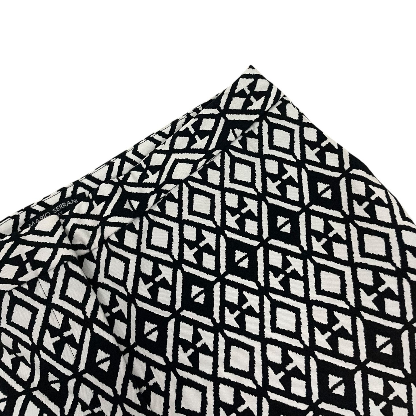 Mario Serrani Black & White Geometric Bermuda Midi Shorts
