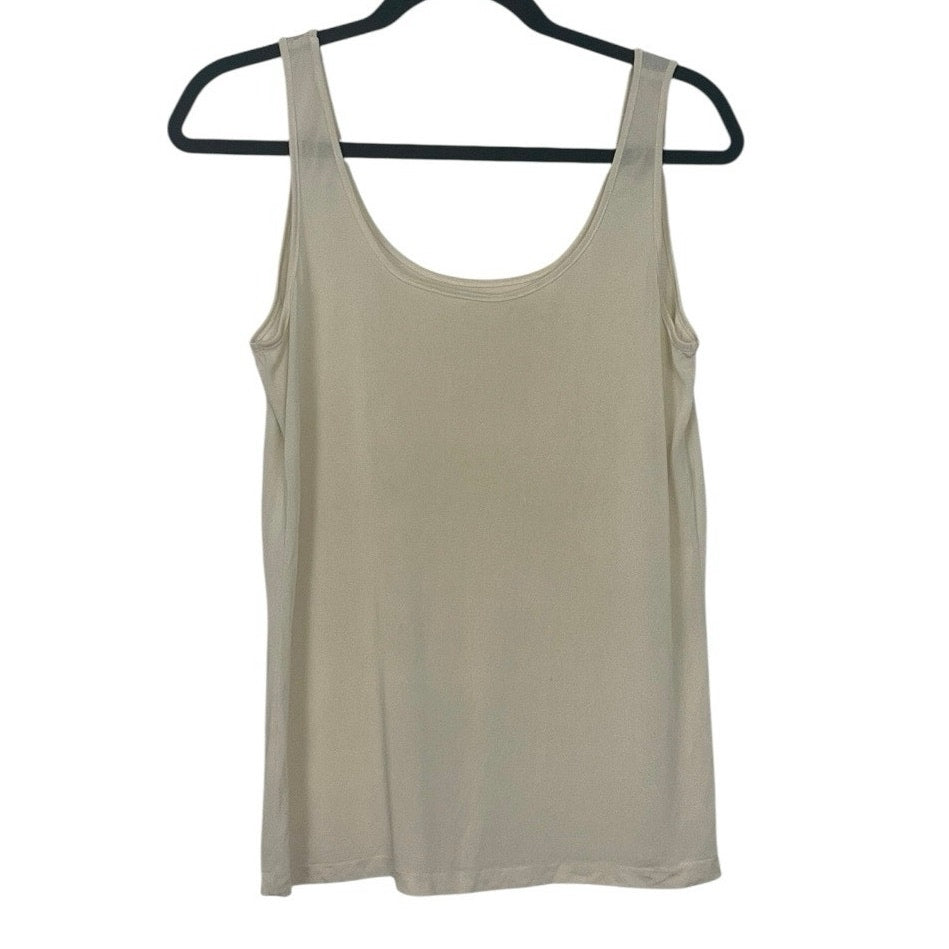 Cream Silky Sheer Tank Top