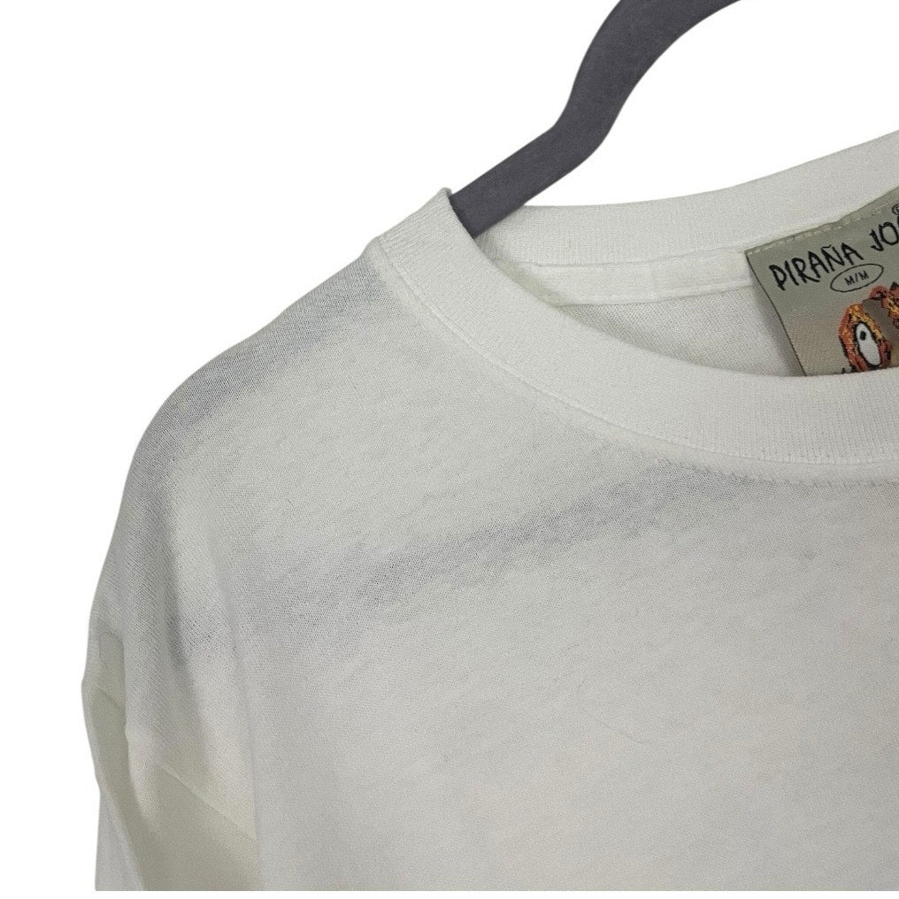 NWT Pirana Joe Cancun White Long Sleeve Anchor Graphic Tee