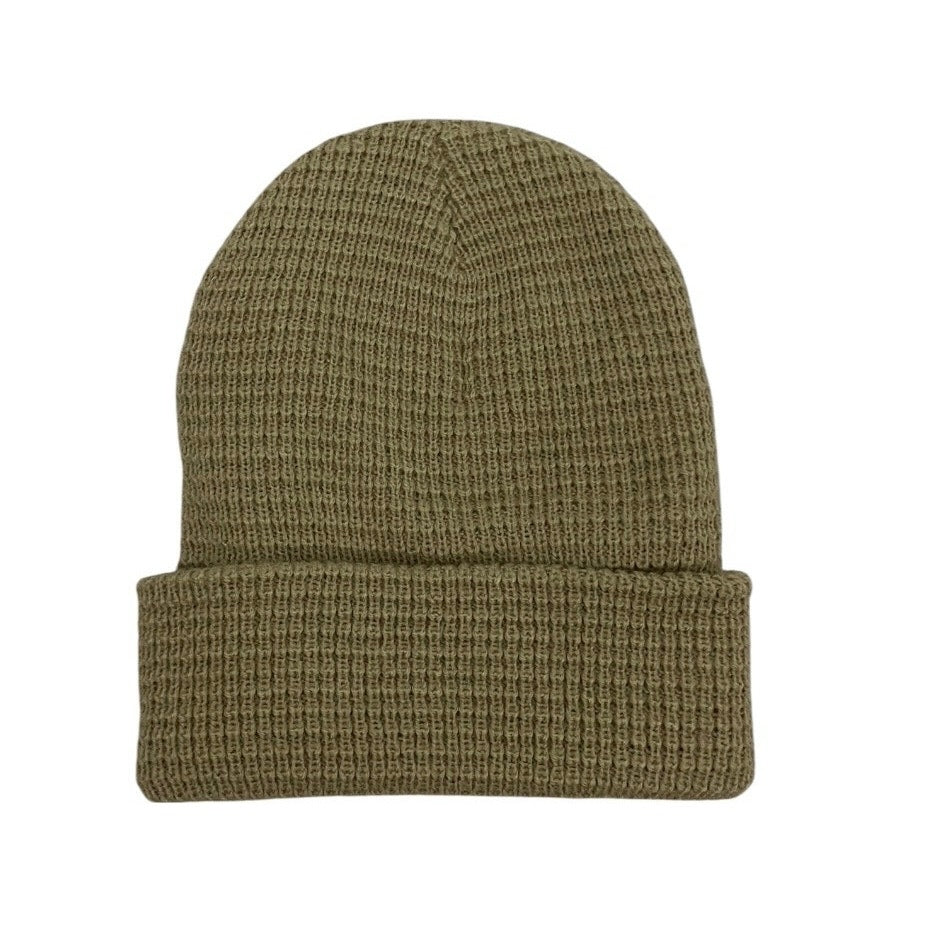 Gigi Pip Beige Waffle Knit Beanie Hat