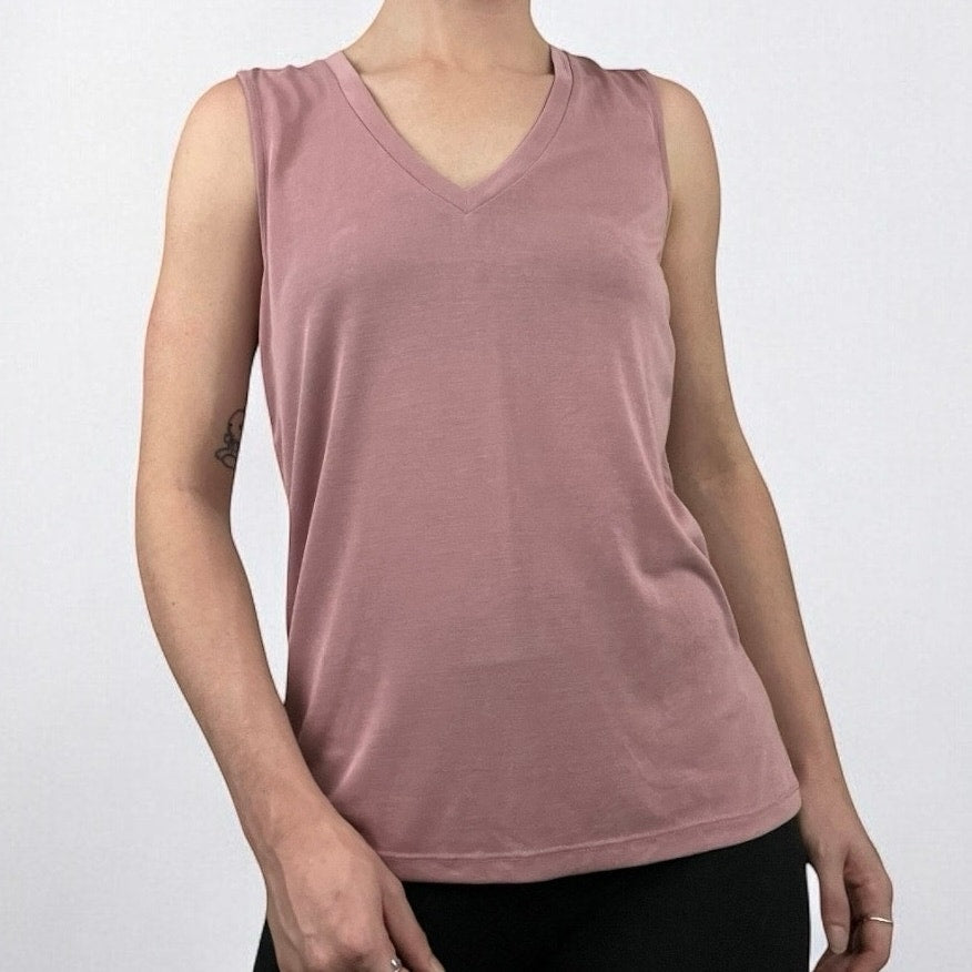 Lucky Brand Soft Pink V-Neck Tank Top