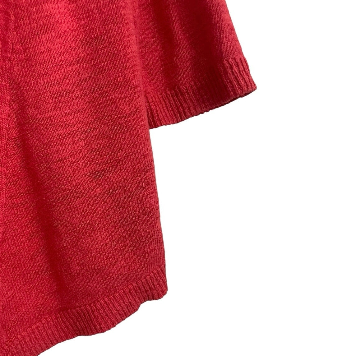 Chico's Coral Cropped Sleeve Cardigan Sweater
