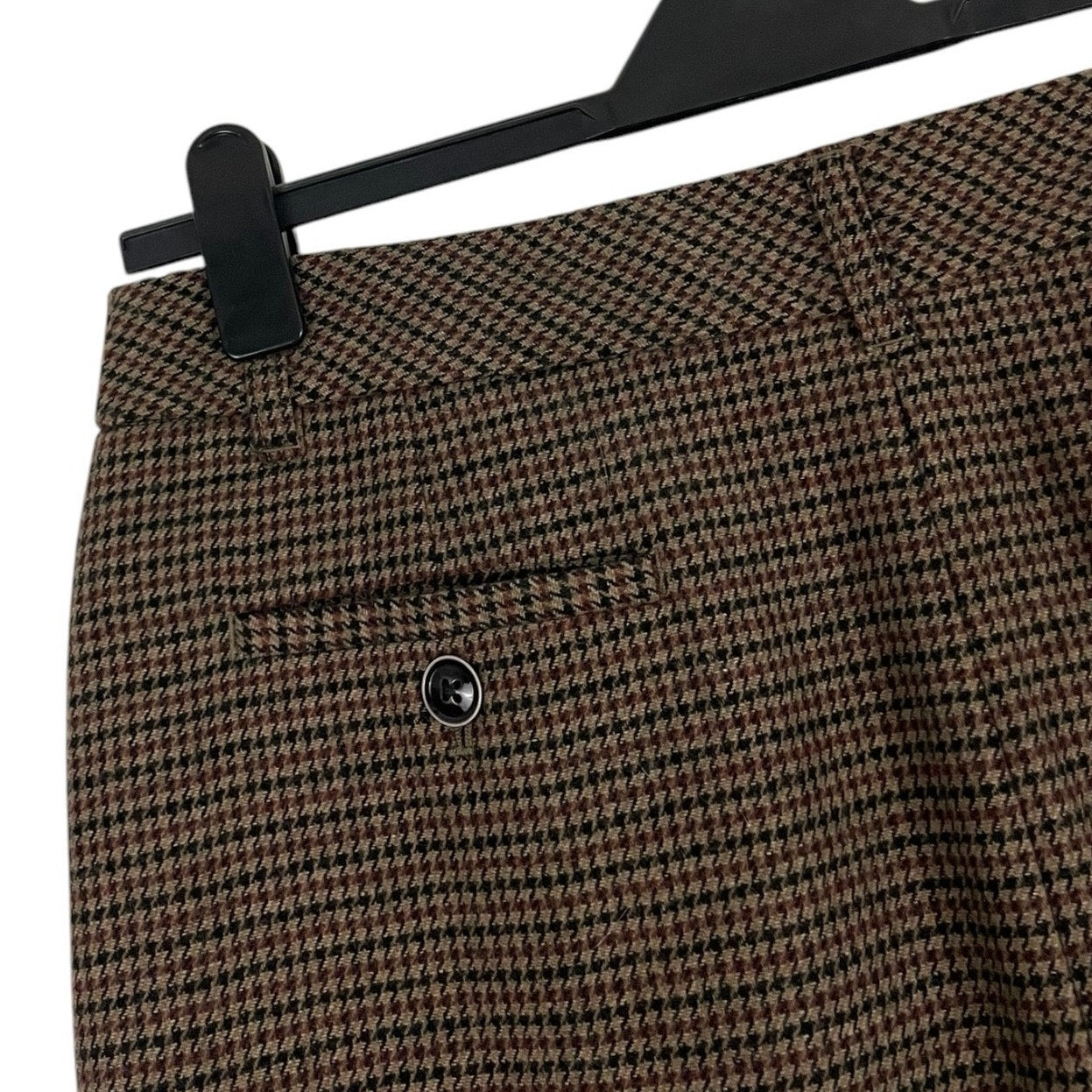 Eddie Bauer Brown Houndstooth Wool Skirt