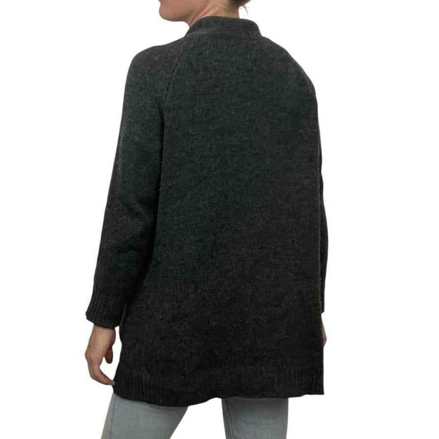 J. Jill Grey Knit Wool Cardigan Sweater