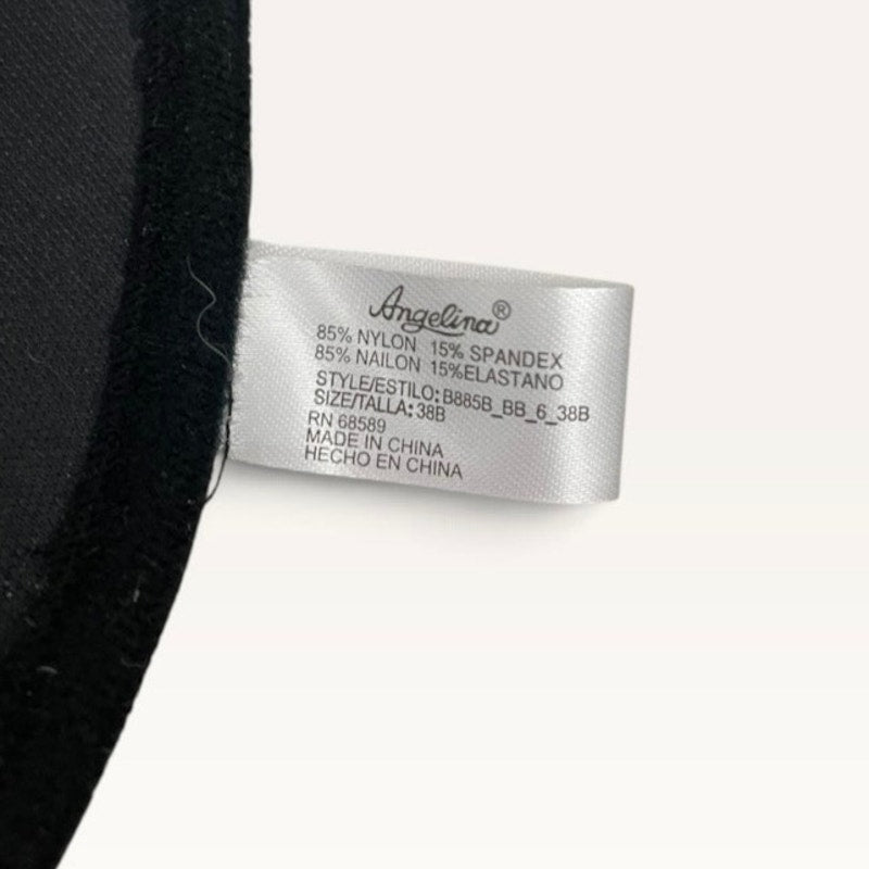 Angelina Black Push Up Clear Back Convertible Underwire Bra