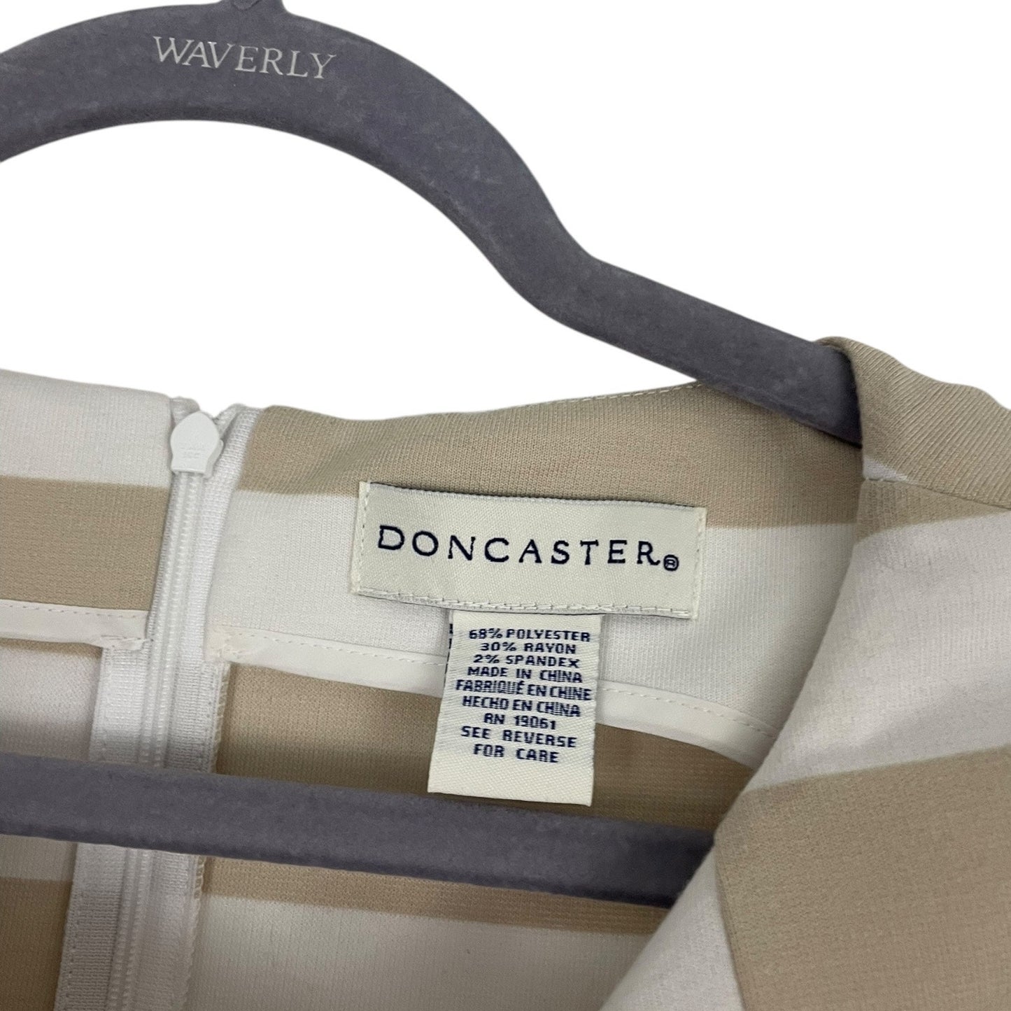 Doncaster Beige and White Striped Dress