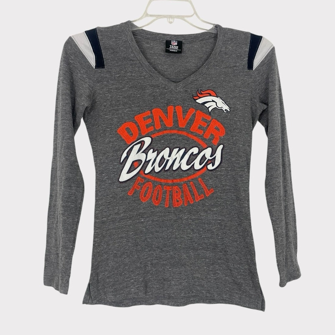 Team Apparel Denver Broncos Football Graphic Long Sleeve Top