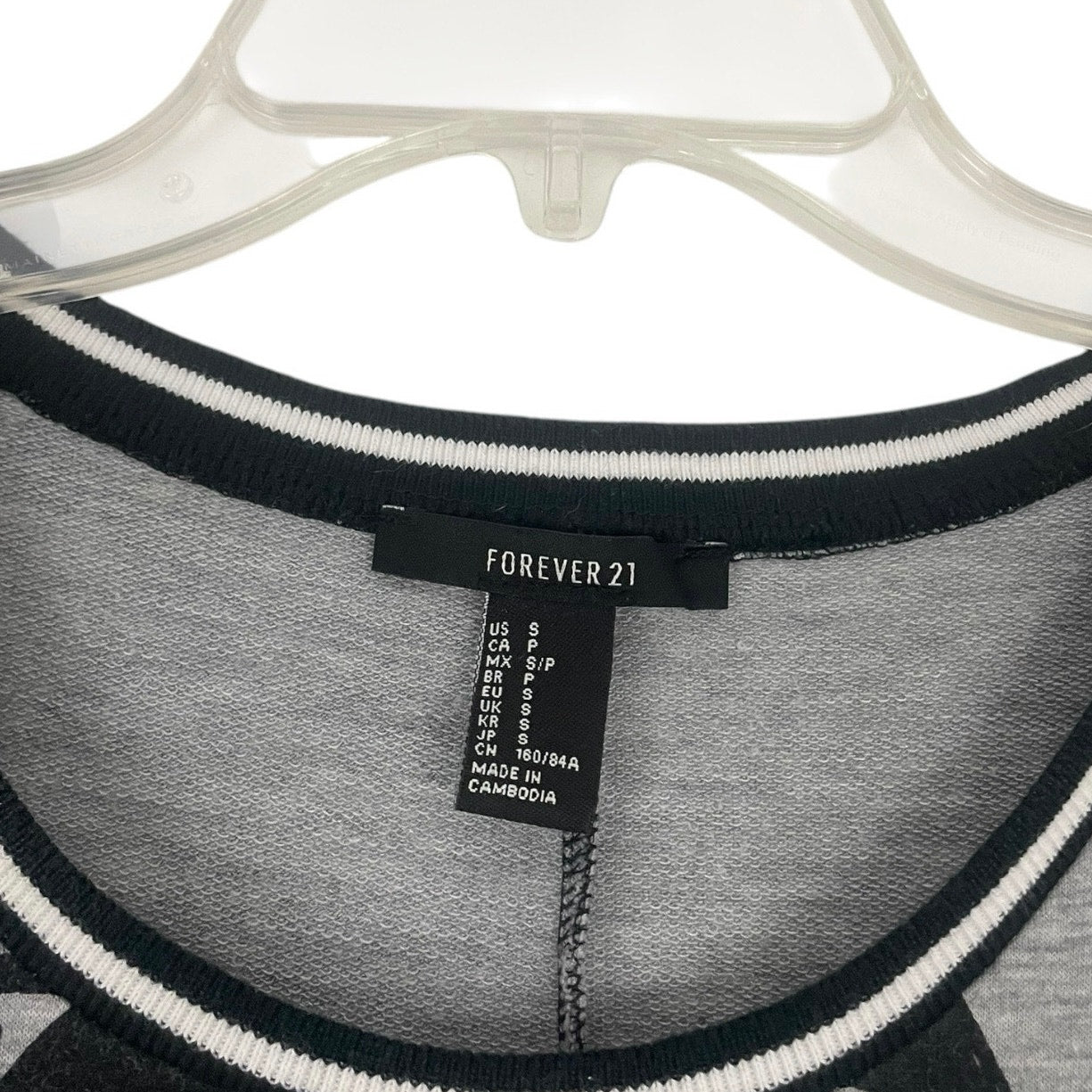 Forever 21 Grey and Black Tropical Leaf Print Soft Mini Dress