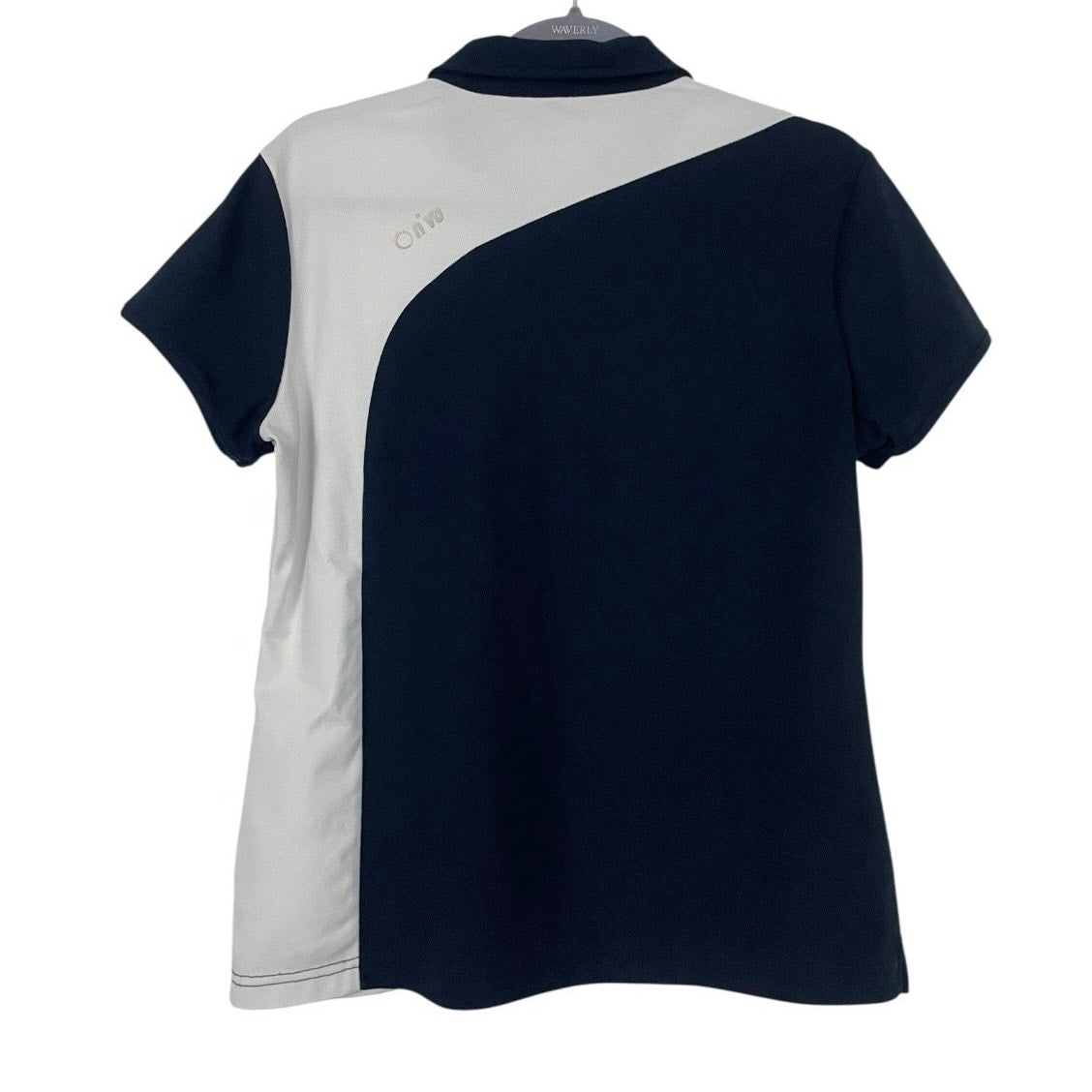 Nivo Sport Navy Blue & White Short Sleeve Active Quarter Zip Polo Golf Shirt
