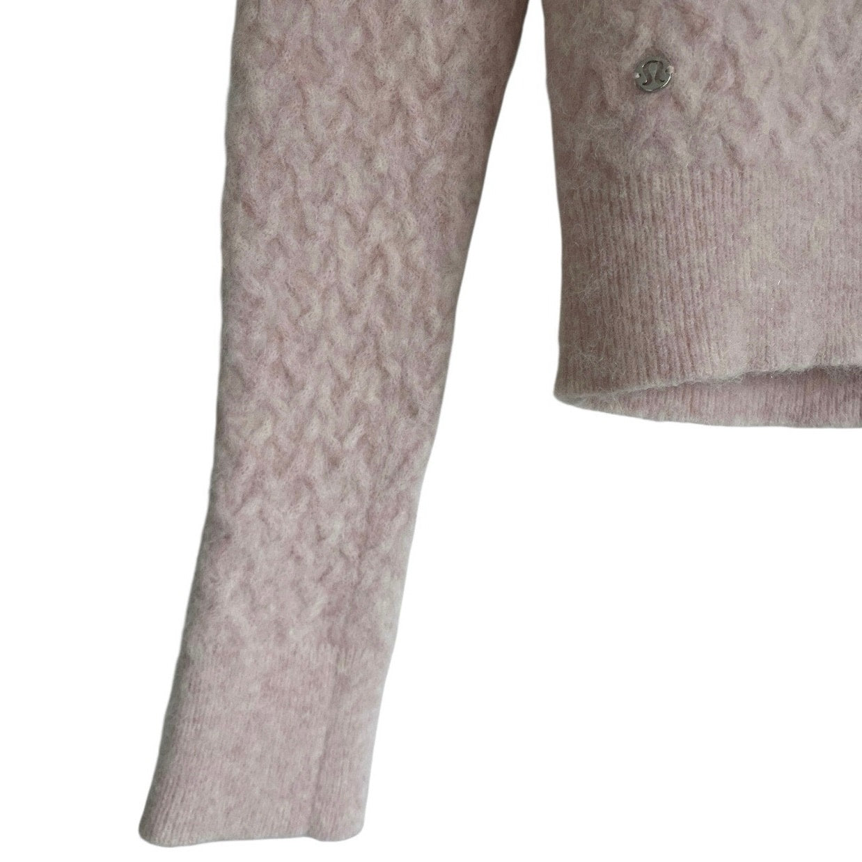Lululemon Athletica Light Pink Alpaca Wool Knit Cropped Sweater
