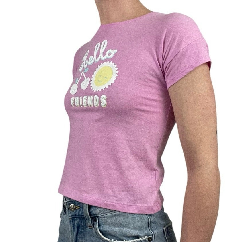 365 Kids Pink Hello Friends Graphic Short Sleeve Tee