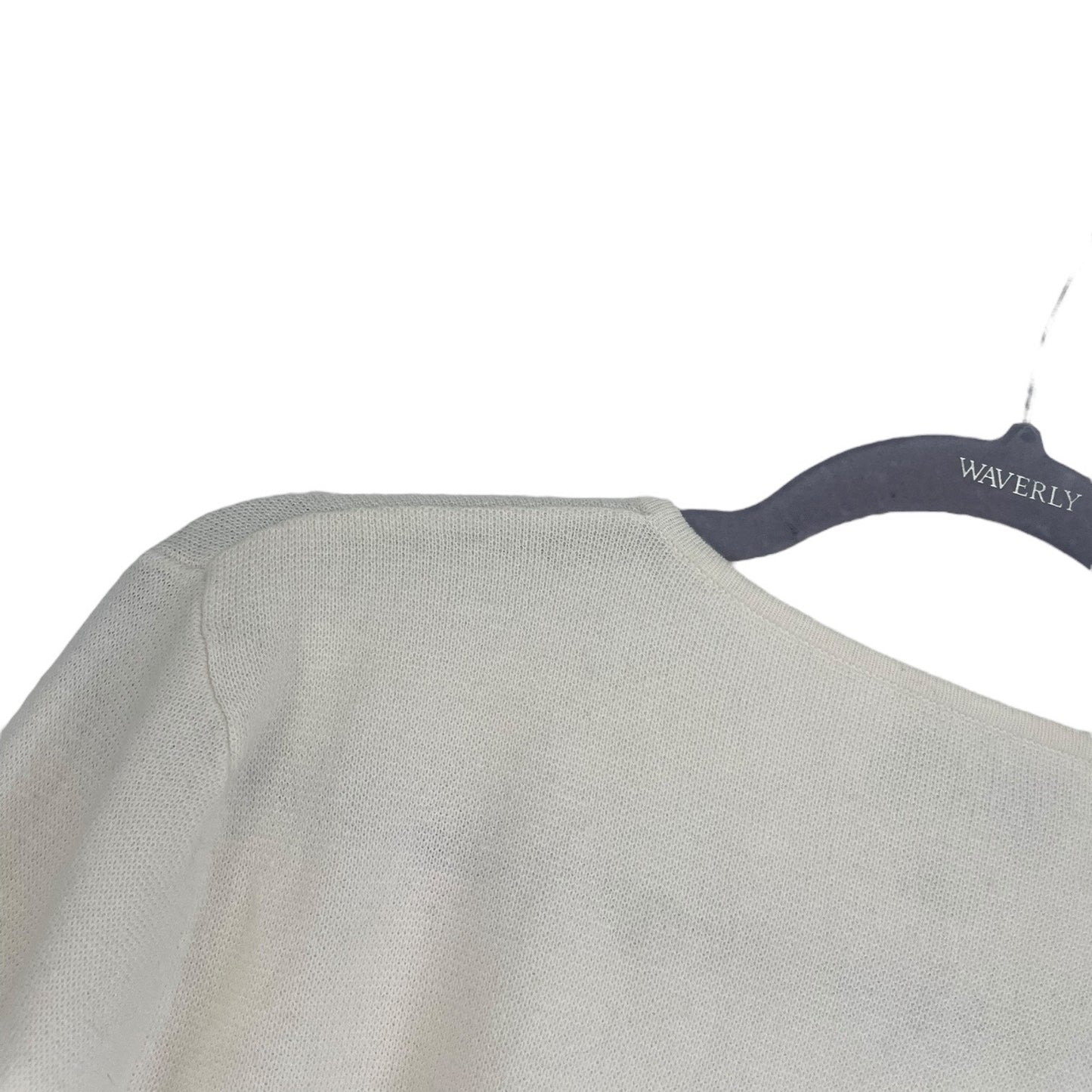 Doncaster Cream & Black Striped Sleeves V-Neck Knit Sweater