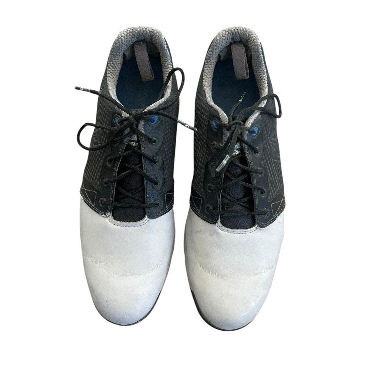 Footjoy Mens Black & White Contour Fit Softspikes Golf Shoes