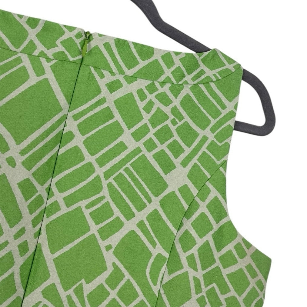 Doncaster Lime Green Geometric Dress