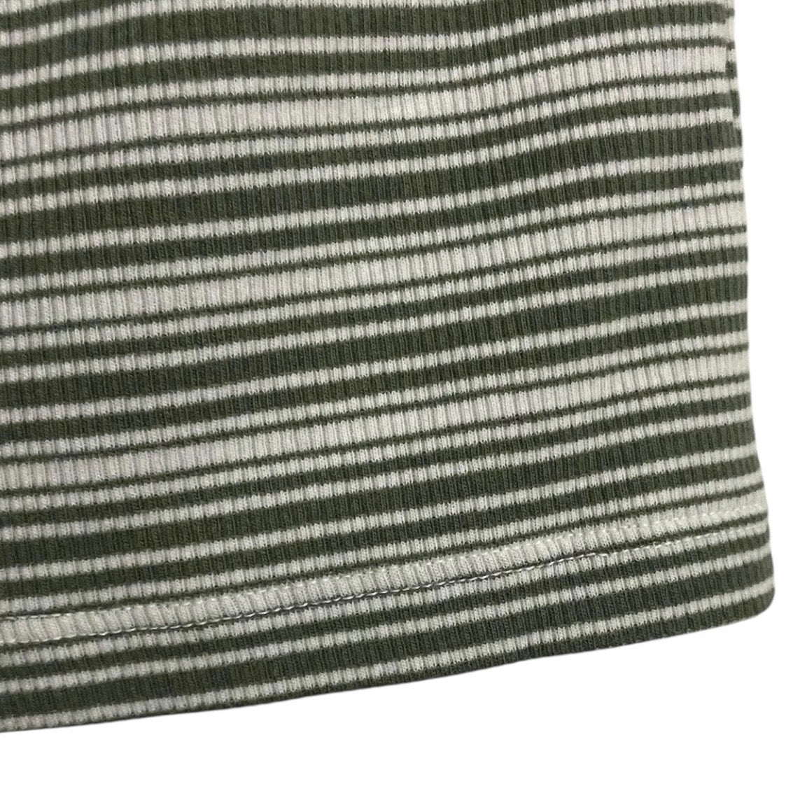 NWT American Eagle Green & White Striped Ribbed Short Sleeve Top