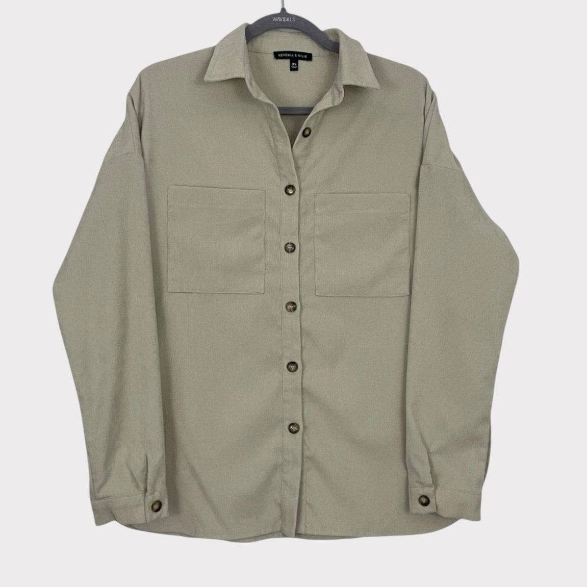 Kendall & Kylie Tan Corduroy Button Down Jacket