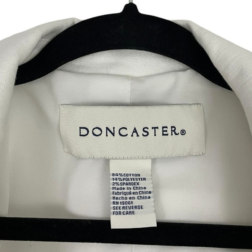 Doncaster White Denim Zip Up Collared Jacket