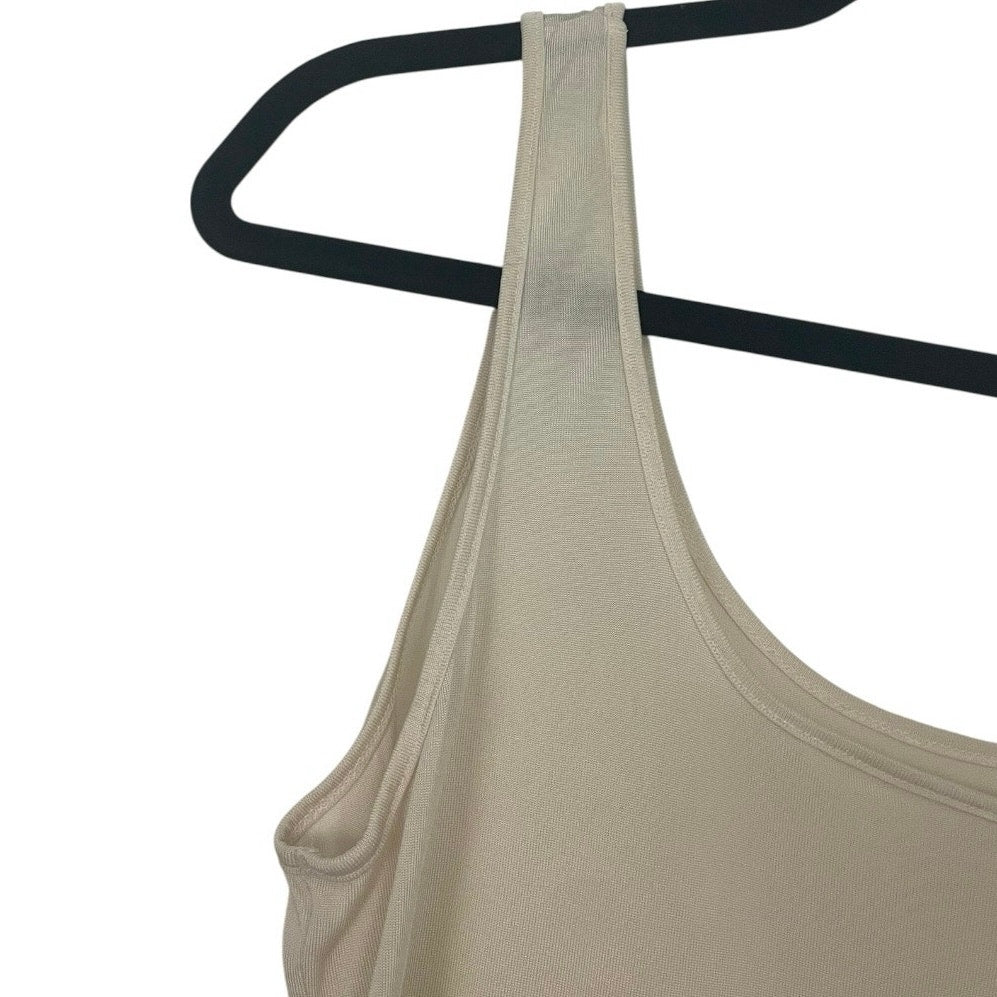 Cream Silky Sheer Tank Top