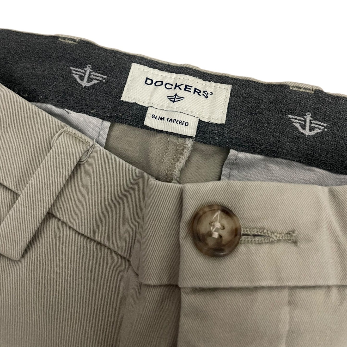 Dockers Mens Beige Slim Tapered Trousers