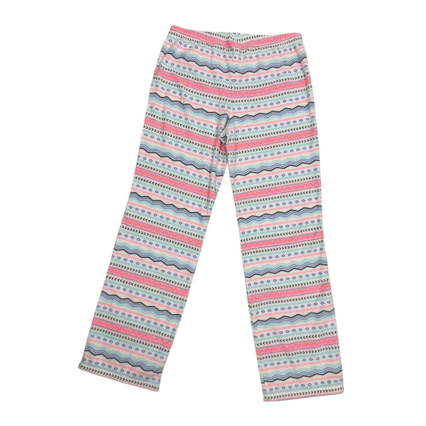 SO Intimates Soft Colorful Geometric Fluffy Striped Pajama Pants