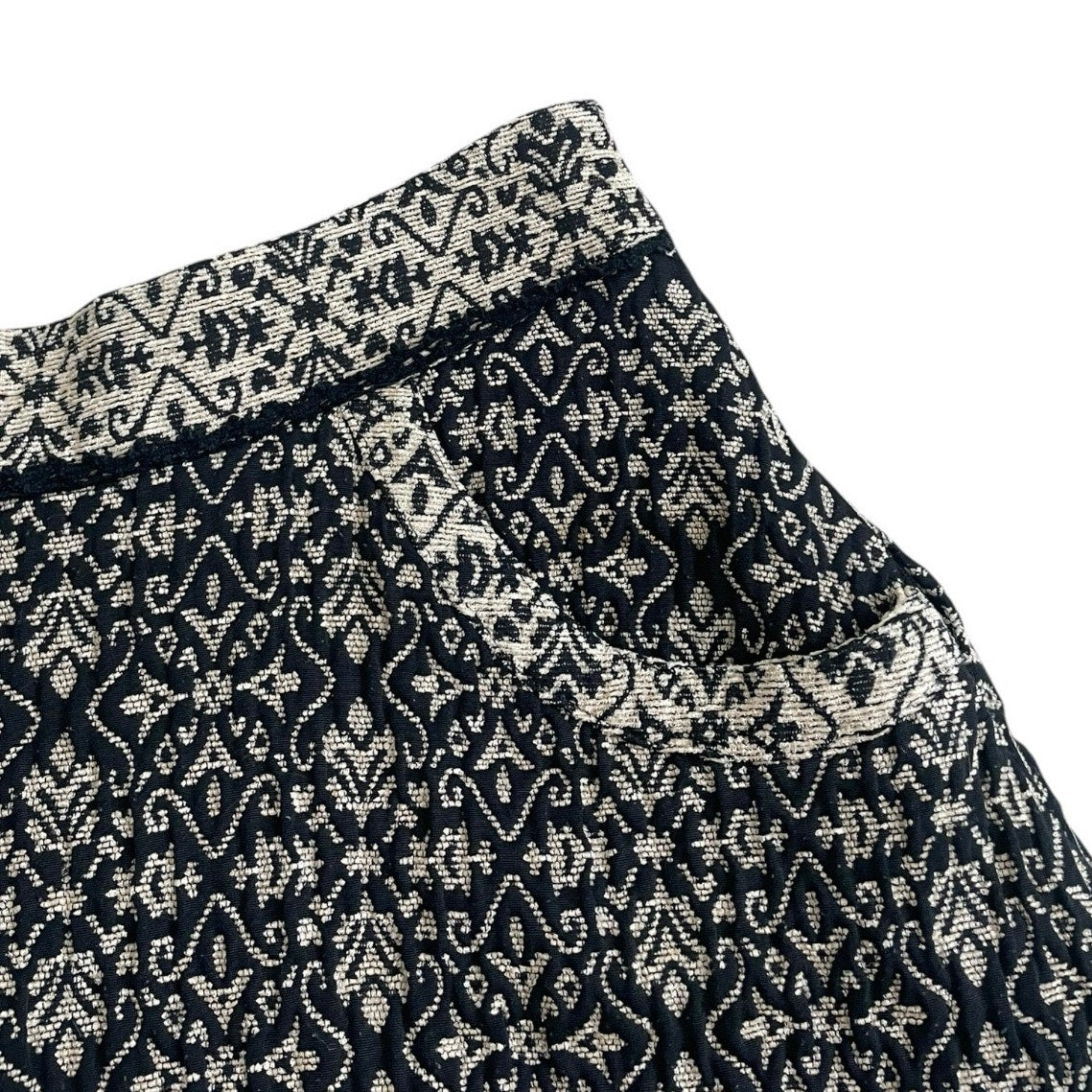 Free People Boho Black and White Mini Skirt