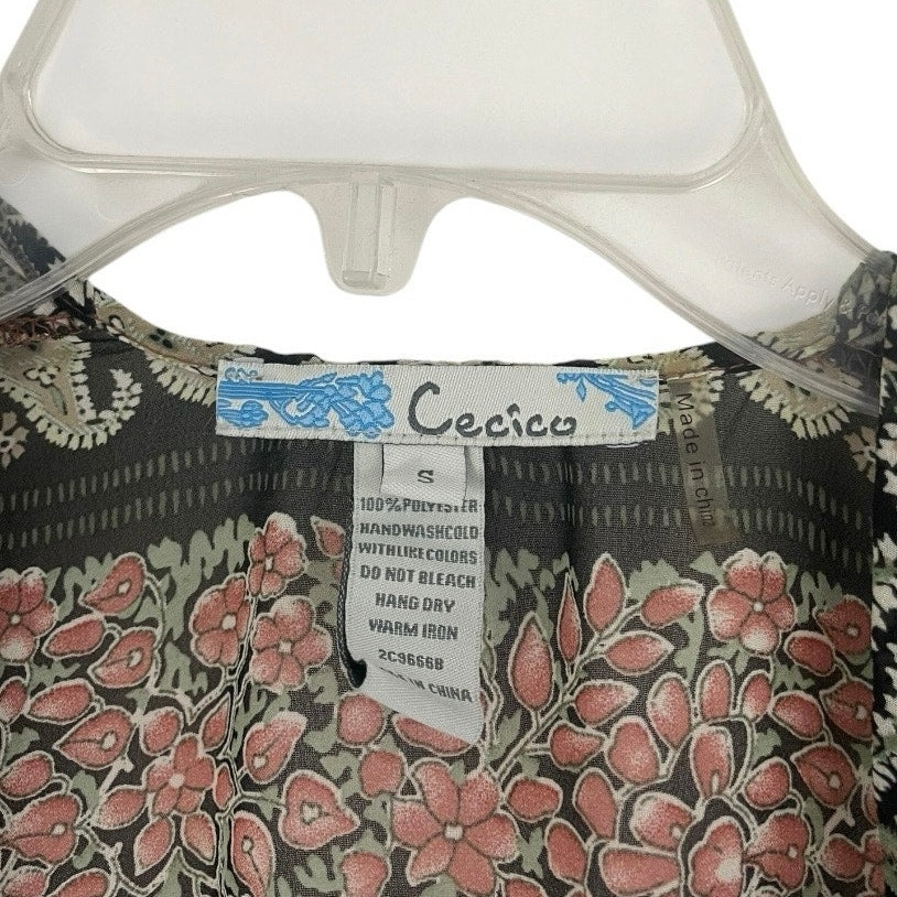 Cecico Sheer Boho Paisley Floral Print Kimono