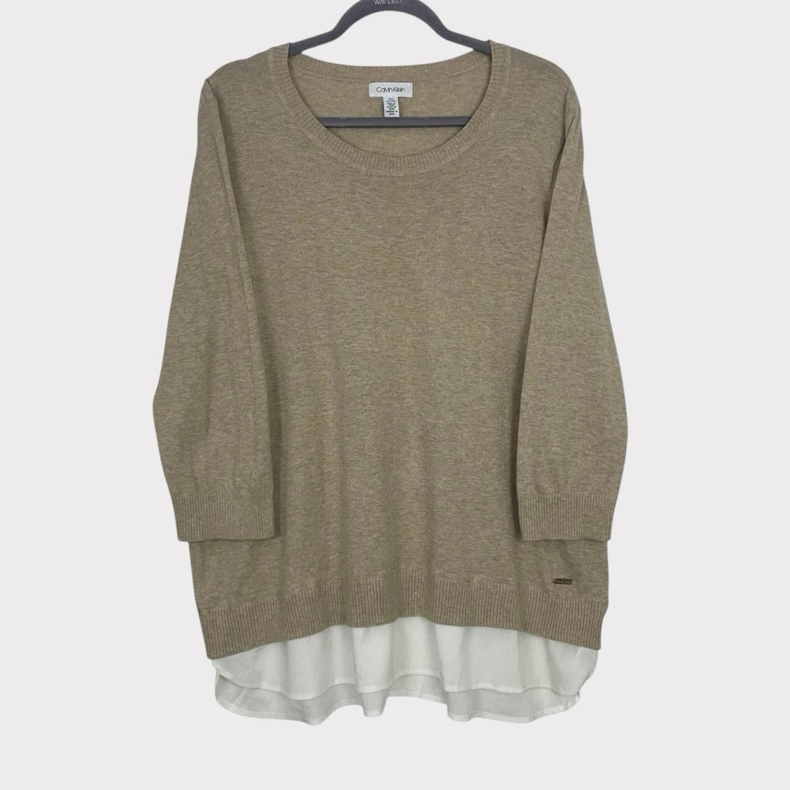 Calvin Klein Beige & White Layered Blouse