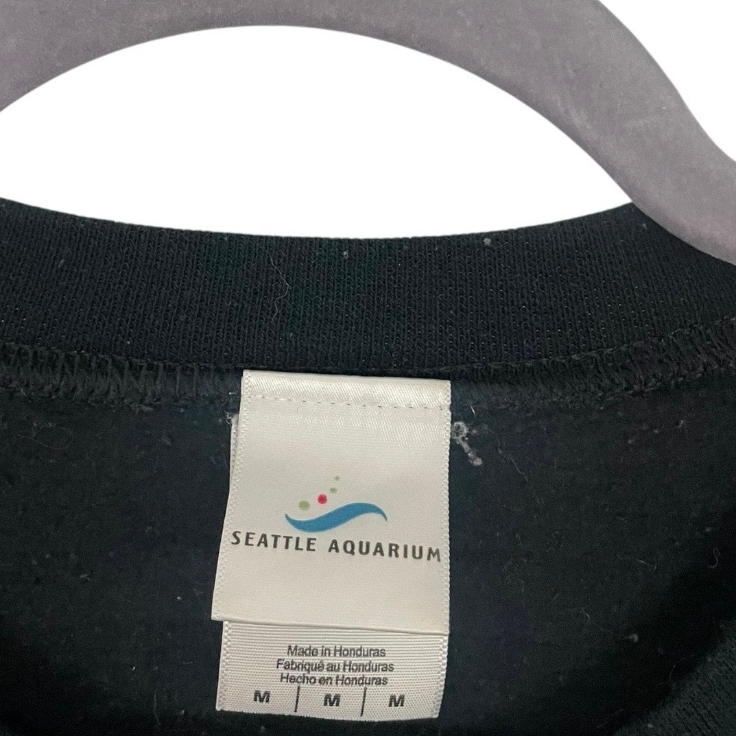 Seattle Aquarium Sea Otter Conservation Black Crewneck Sweatshirt