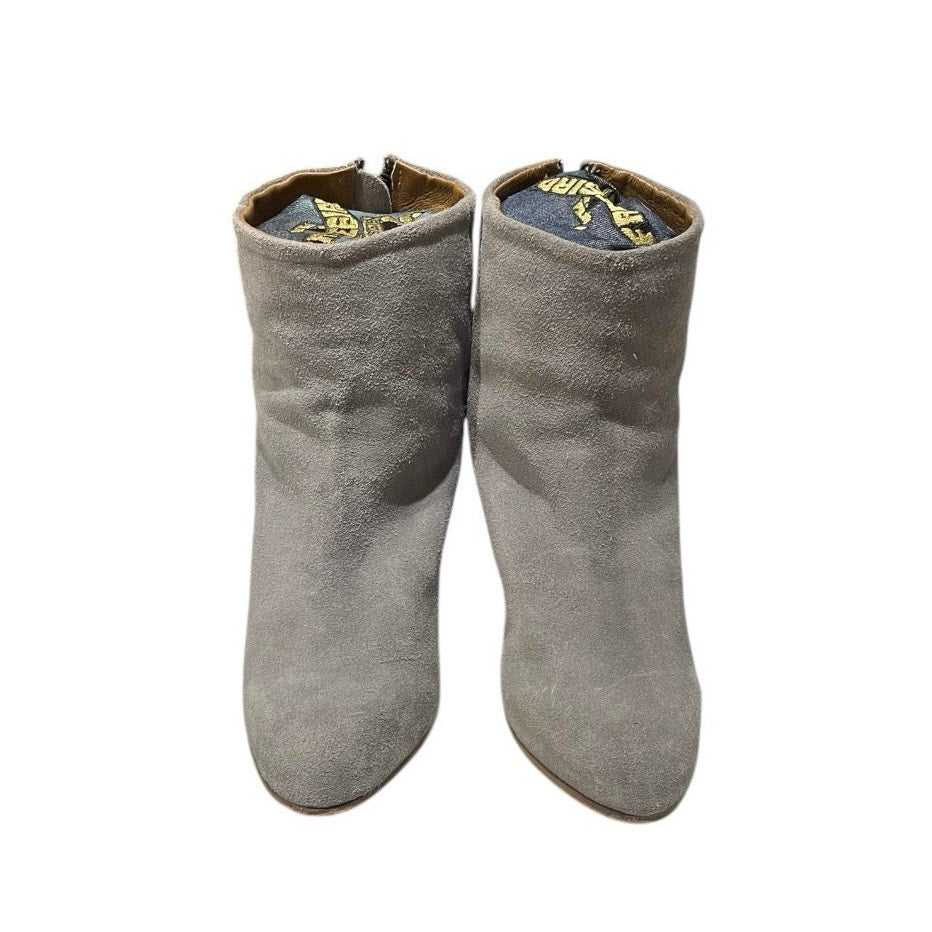 Freebird Grey Harlo Suede Heeled Ankle Boots