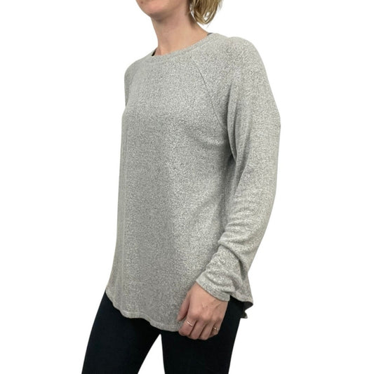 American Eagle Outfitters Soft & Sexy Plush Grey Crewneck Long Sleeve Long Top