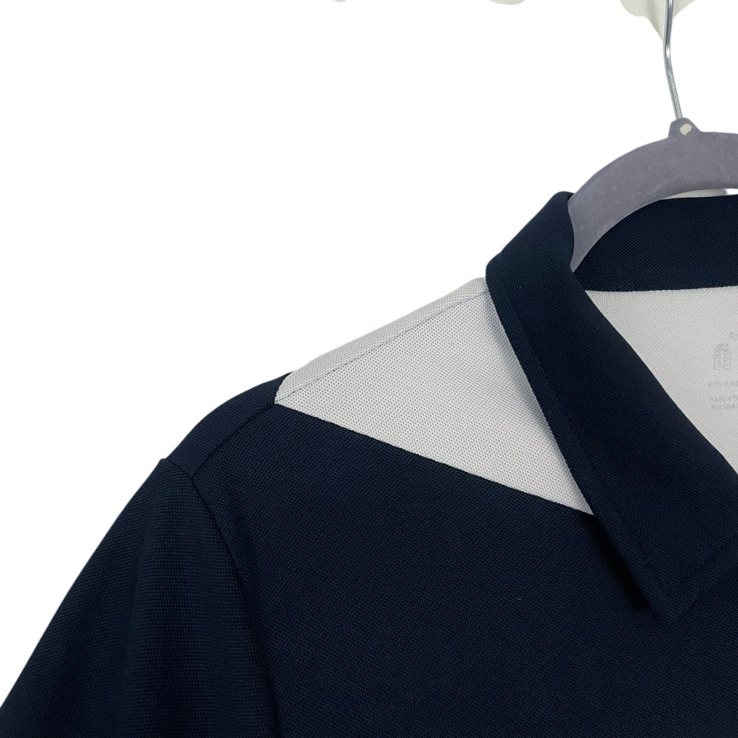 Nivo Sport Navy Blue & White Short Sleeve Active Quarter Zip Polo Golf Shirt