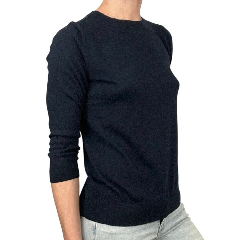 1901 Navy Blue Quarter Sleeve Sweater