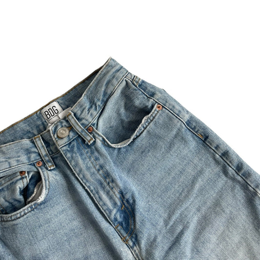 BDG Distressed Light Wash High-Rise Baggy Jeans