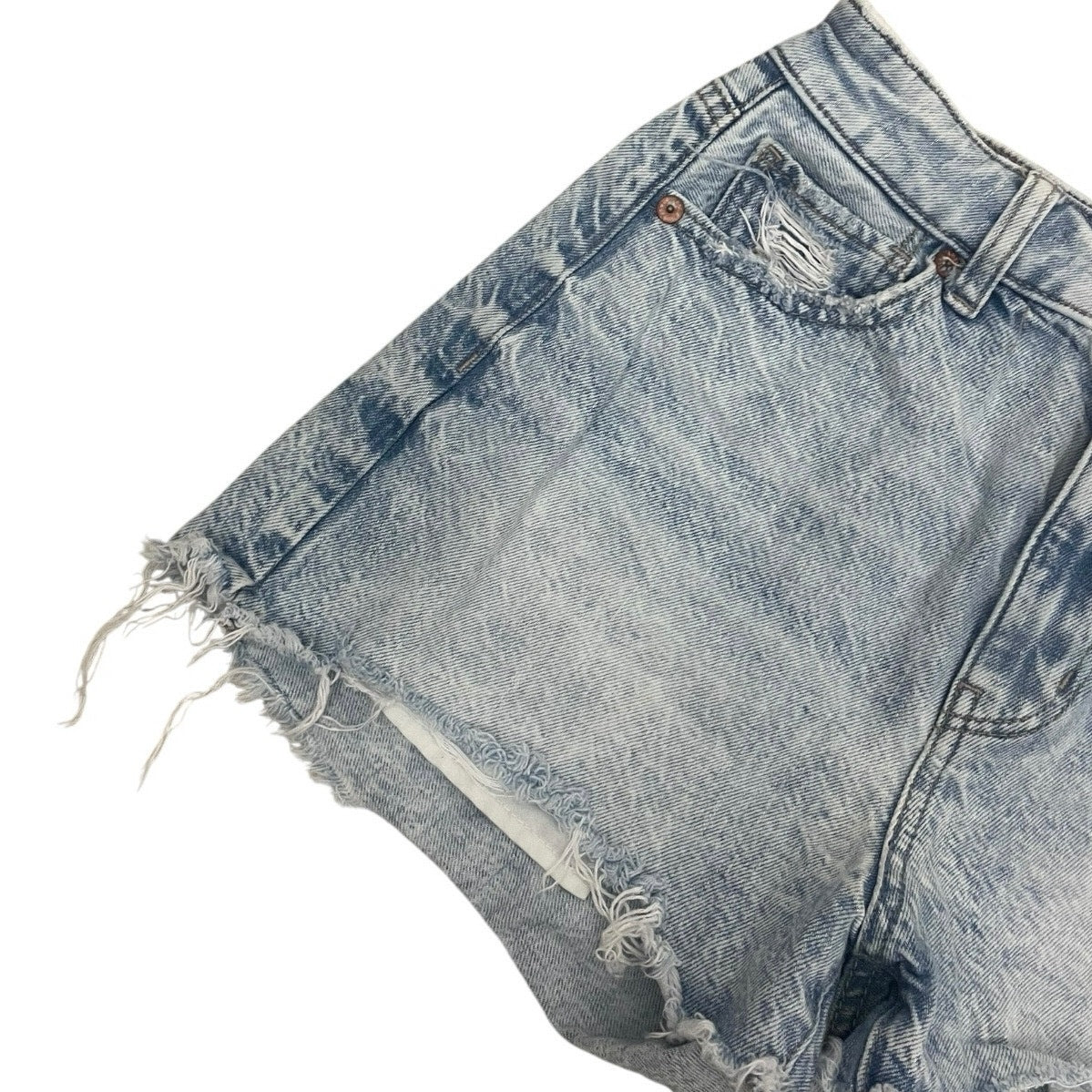 American Eagle Comfort Stretch Waistband Distressed Mini Jean Shorts