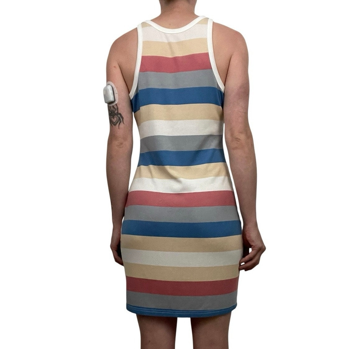 Colorful Striped Ribbed Bodycon Mini Dress