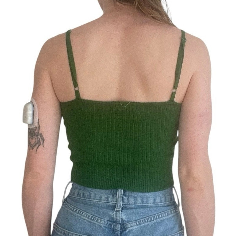 Forever 21 Green Ribbed Tank Top