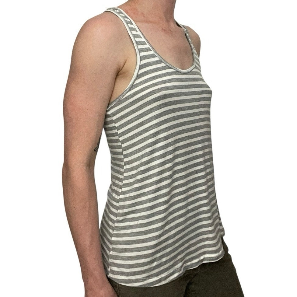 NWT Honeydew Intimates Heather Grey & White Striped Lace Back Tank Top