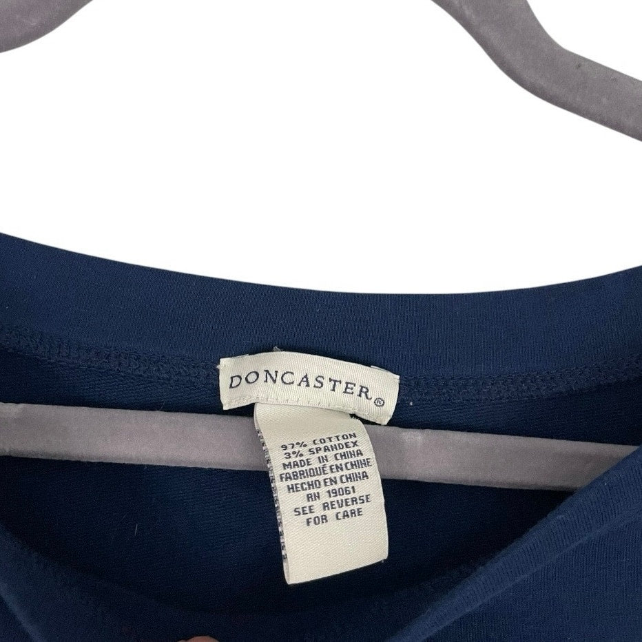 Doncaster Soft Navy Blue Button Short Sleeve Dress
