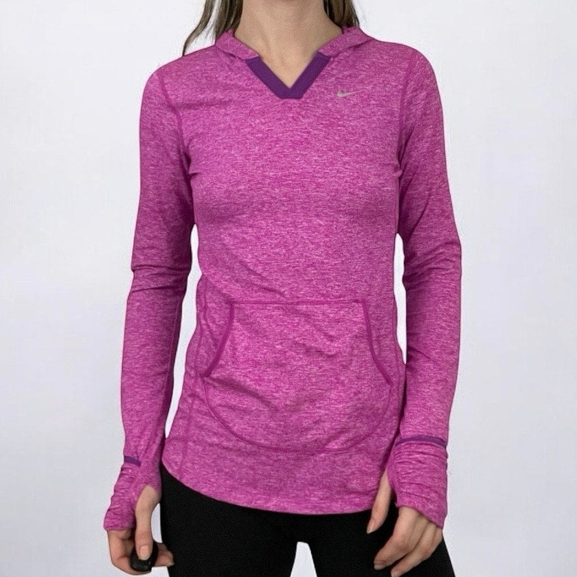 Nike Running Pink Dri-fit Active Hooded Sweatshirt