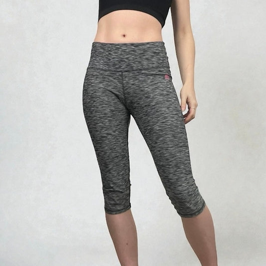 RBX Grey Space Dye High Rise Athletic Capri Leggings