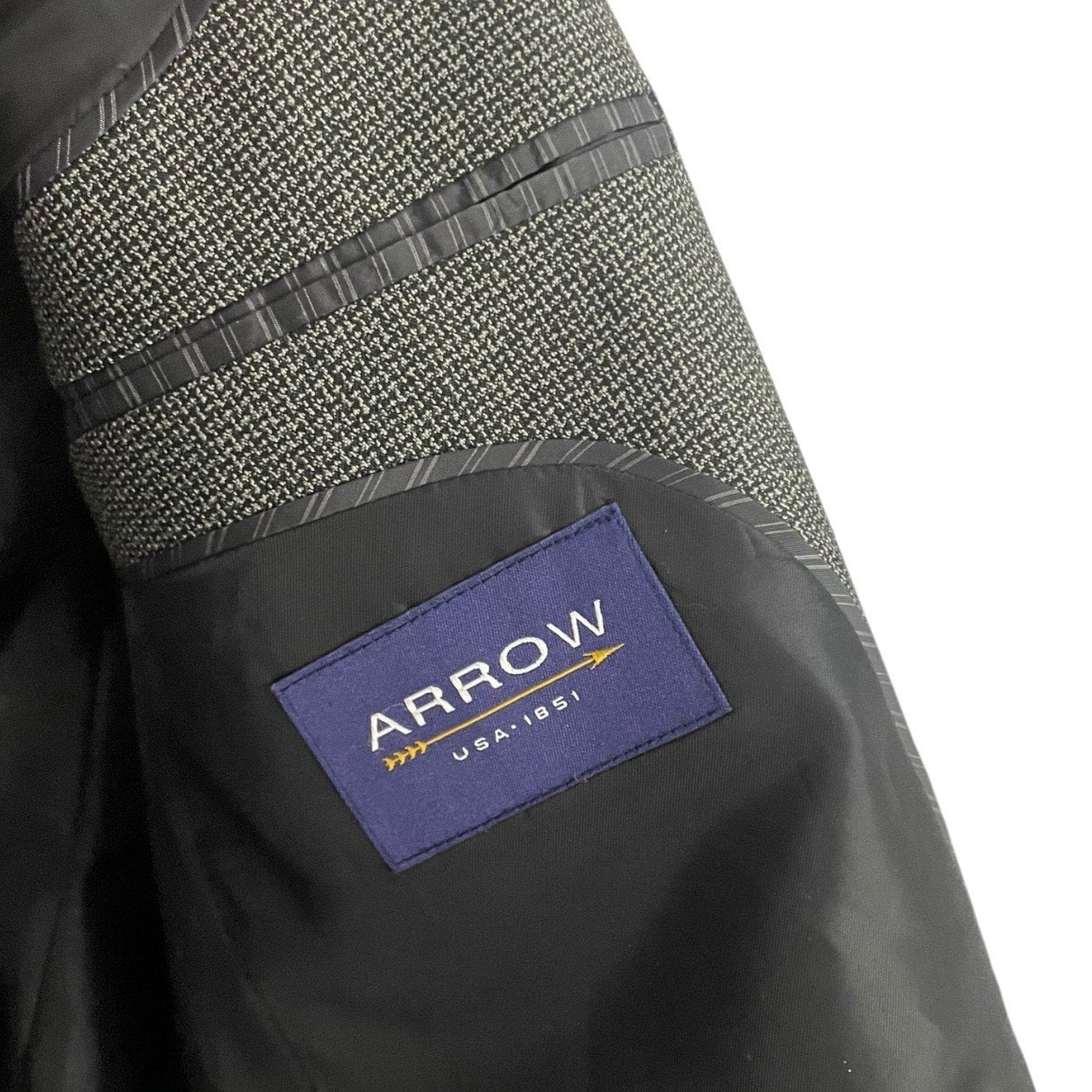 Arrow Mens Grey Blazer Suit Coat with Shoulder Pads