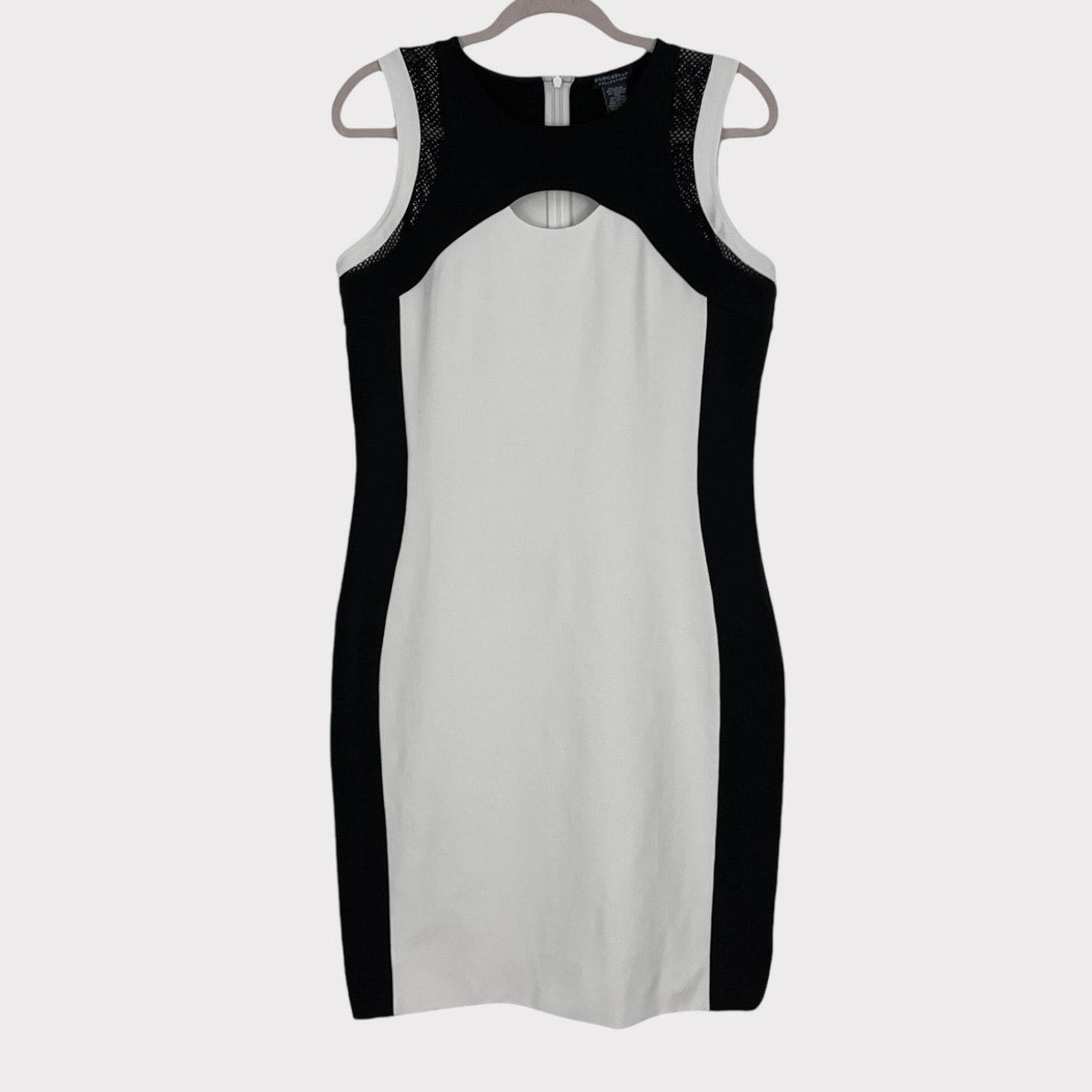 Doncaster Black and White Mesh Trim Dress