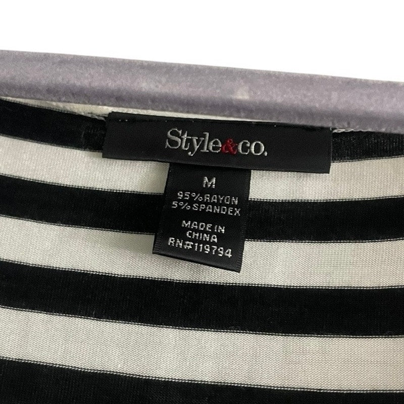 Style & Co. Black & White Striped Maxi Dress