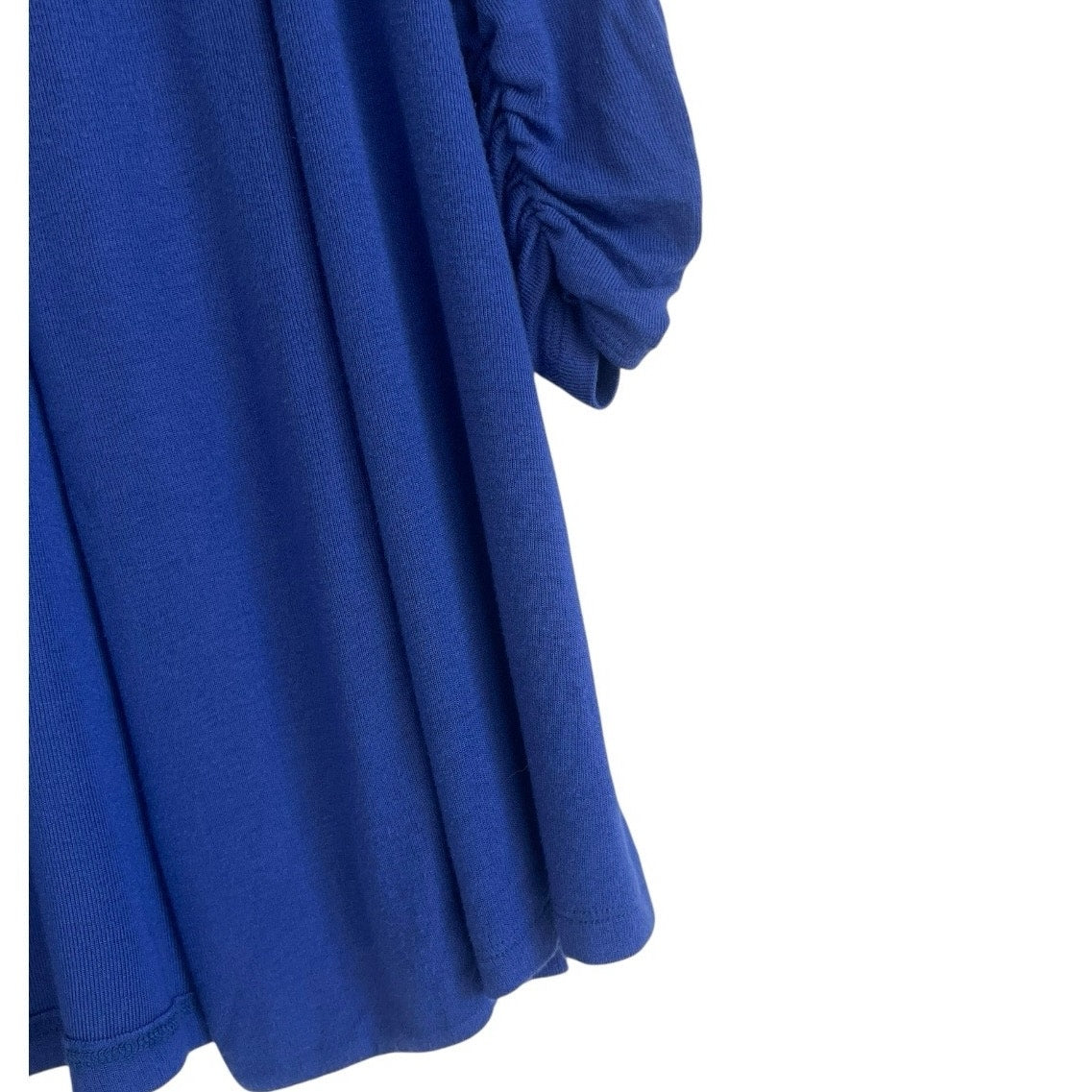 MOD Lusive Blue Cropped Cinched Sleeve Cardigan Sweater
