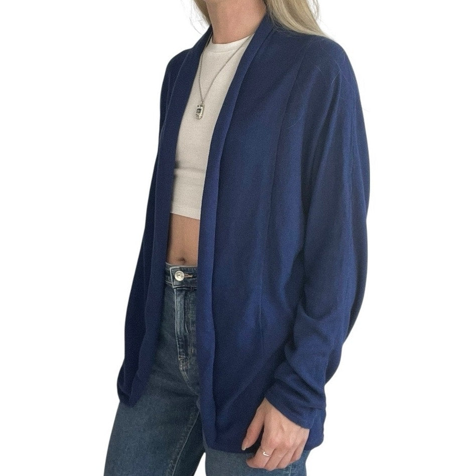 Tracy Negoshian Blue Silk Cardigan Sweater
