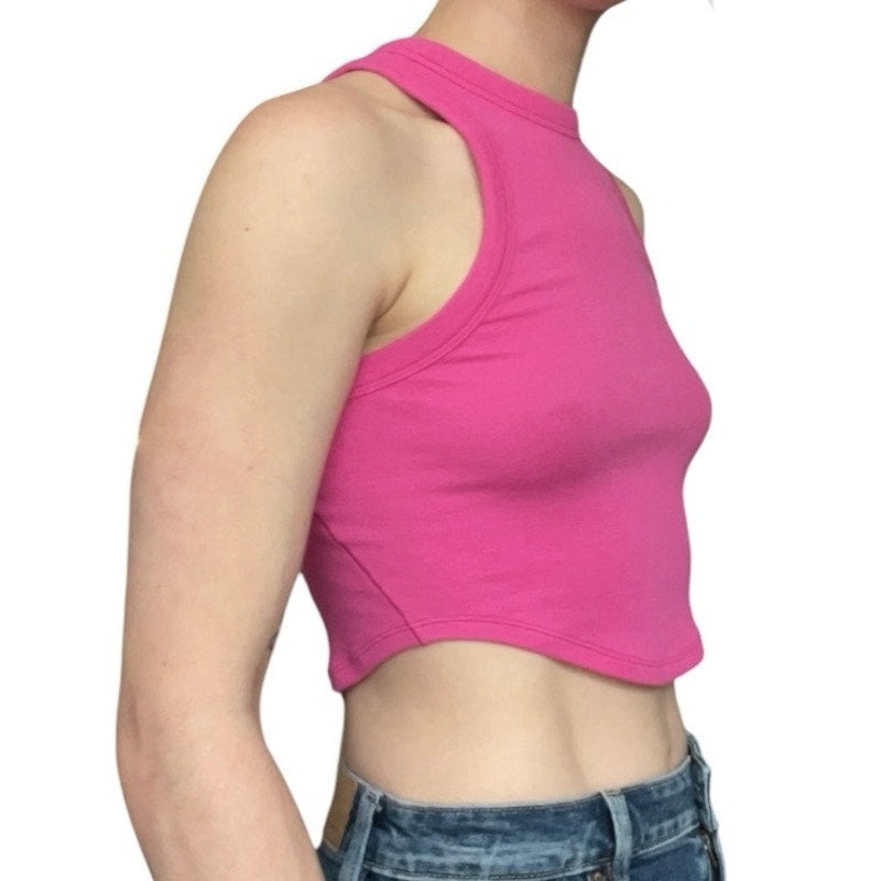 Lululemon Athletica Pink Ribbed Cropped Tank Top