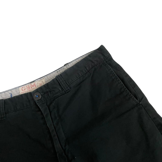 G&M Mens Black Stanley Chino Cotton Twill Shorts